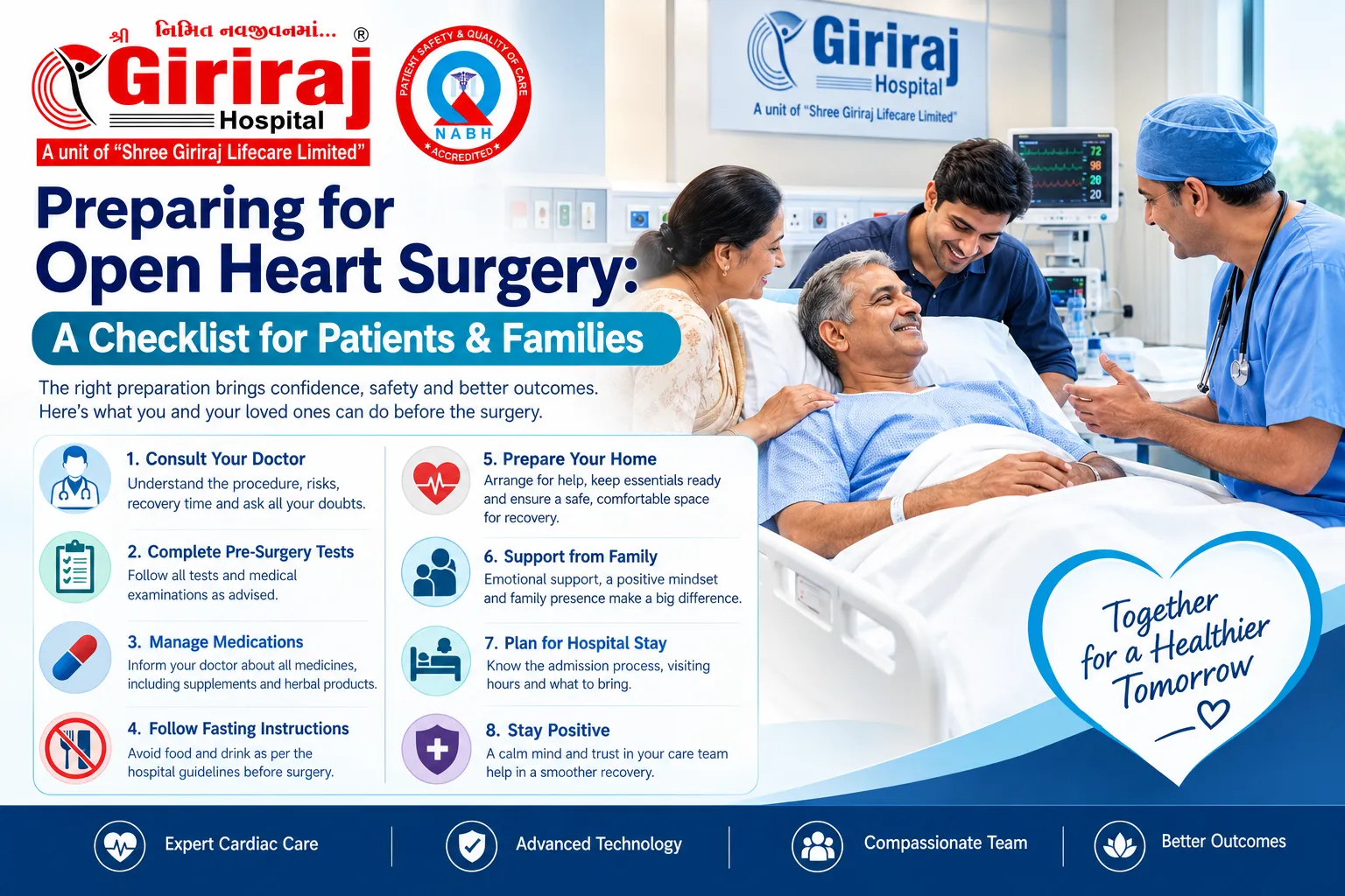 preparing for open heart surgery